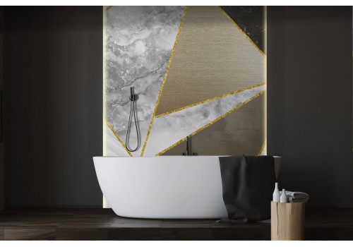 Black and gray marble wallpaper with gold luxury details-0308