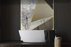 Carta da Parati marmo nero e grigio dettagli oro luxury-0308