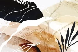 Carta da Parati Design e Stili Flora e Fauna Astratta Foglie Natura