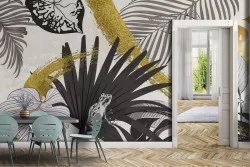 Carta da Parati foglie tropicali natura design luxury-0313