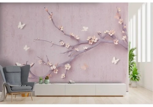 Cherry blossom branch stylized wallpaper