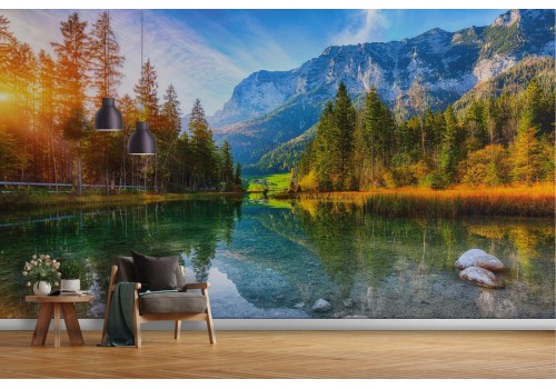 Wallpaper lake in the forest nature landscape-0321 2