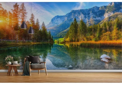 Wallpaper lake in the forest nature landscape-0321 2