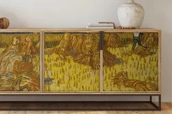 Painted wheat field wallpaper-0323