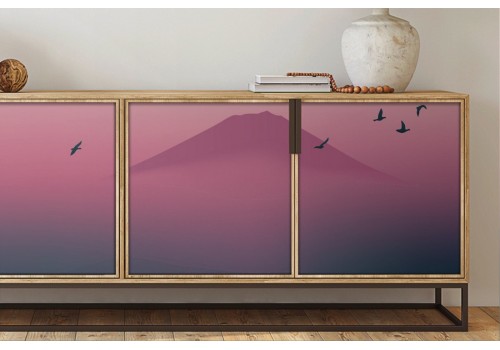 Pink mountain landscape modern wallpaper-0324 2