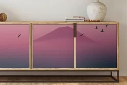 Pink mountain landscape modern wallpaper-0324