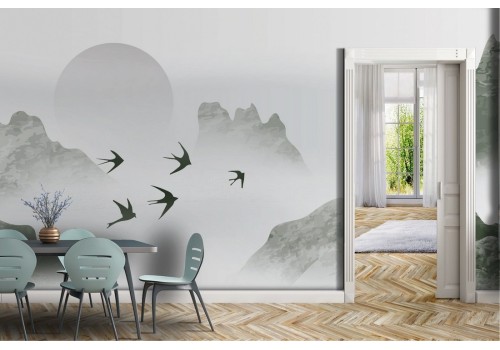 Wallpaper Mountain Oriental Illustration-0327 2