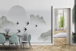 Wallpaper Mountain Oriental Illustration-0327