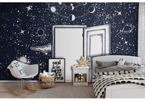 Carta da Parati porta nello spazio cielo bambini-0348 2