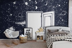 Wallpaper door in the space sky children-0348