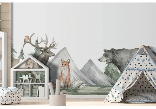 Forest Animals Wallpaper Kids Design-0352