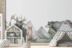 Forest Animals Wallpaper Children's Design-0352