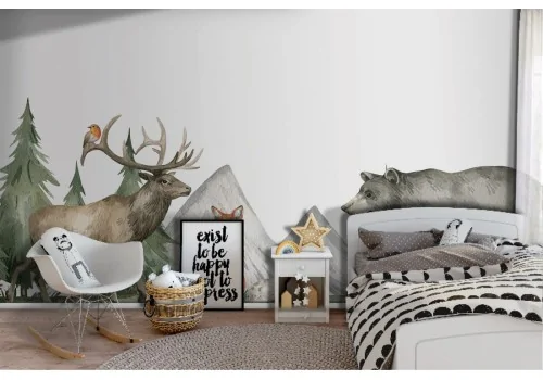 Forest Animals Wallpaper Children's Design-0352 2
