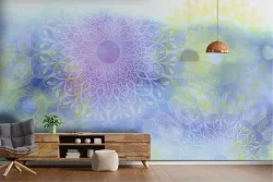Carta da Parati mandala orientale azzurro-0354