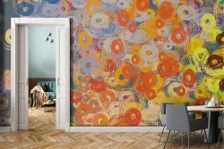 Abstract Flowers Wallpaper Vintage Nature Painting-0358