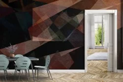 Carta da Parati decorazione geometrica bordeaux-0359