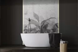 Carta da Parati foglie natura design vintage-0363