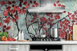 Flowering tree wallpaper nature painting-0365