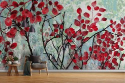 Flowering tree wallpaper nature painting-0365