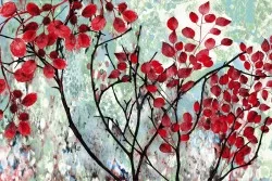 Carta da Parati Design e Stili Flora e Fauna Alberi Dipinti e Acquerelli Fiori Natura