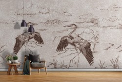 Tropical Animals Wallpaper Vintage Nature Design-0366