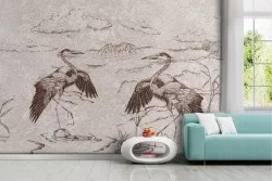 Tropical Vintage Animal Wallpaper
