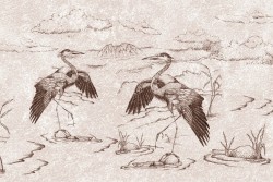 Flora and Fauna Wallpaper Design and Tropical Vintage Animal Styles