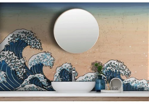 Oriental wave wallpaper illustration design-0367