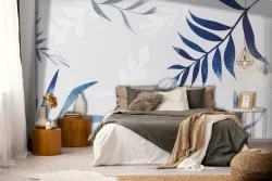 Carta da Parati foglie tropicali natura stilizzata-0110