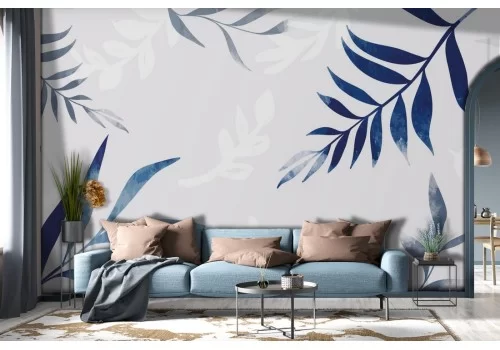 Carta da Parati foglie tropicali natura stilizzata-0110 2