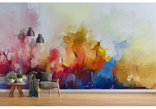 Abstract forest landscape wallpaper painting 2