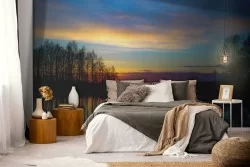 Wallpaper landscape forest on lake-0123