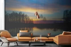 Wallpaper landscape forest on lake-0123