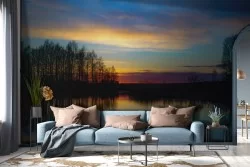 Wallpaper landscape forest on lake-0123