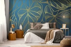 Carta da Parati Foglie Luxury Stilizzata Tropicale