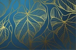 Wallpaper Design and Styles Flora and Fauna Luxury Stylized Tropical Leaves