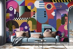 Carta da Parati dipinto astratto-0138