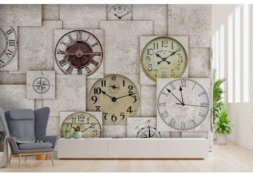 Abstract clocks wallpaper modern illustration