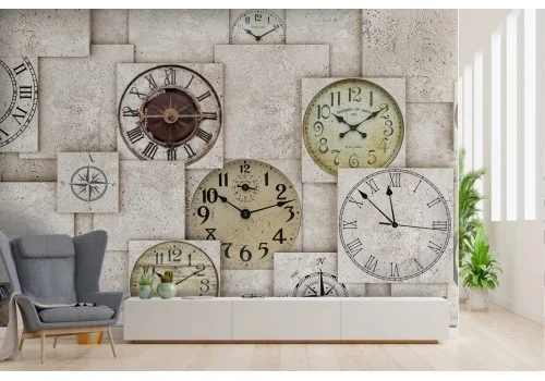 Abstract Clocks Wallpaper modern illustration