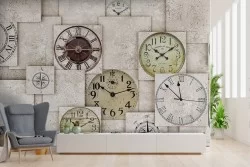 Abstract clocks wallpaper modern illustration