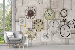 Carta da Parati orologi astratti illustrazone moderna