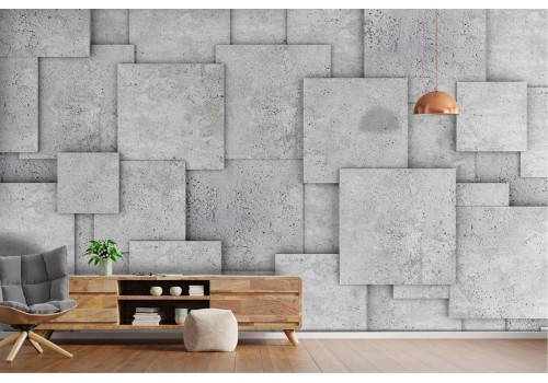 3D Concrete Surface Wallpaper Squares