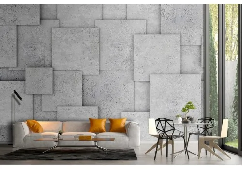 3D Concrete Surface Wallpaper Squares 2