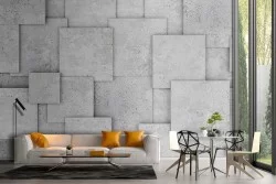 3D Concrete Surface Wallpaper Squares