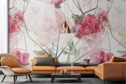 Carta da Parati fiori decorazione moderna astratta