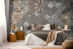 Wallpaper tiles and cement vintage decoration-0171