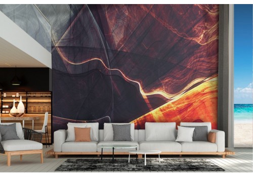 Abstract wave wallpaper in red color