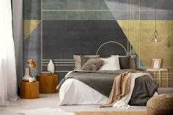 Carta da Parati decorazione geometrica oro-0181