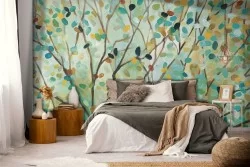 Wallpaper green nature painted tree-0182