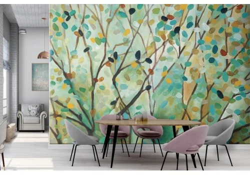 Wallpaper green nature painted tree-0182 2